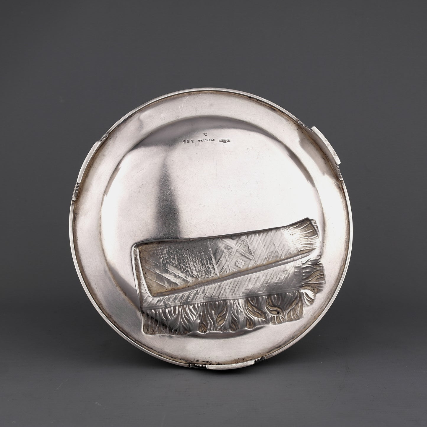RARE Gorham Trompe L'oeil Solid Sterling Silver Card Tray. 1884