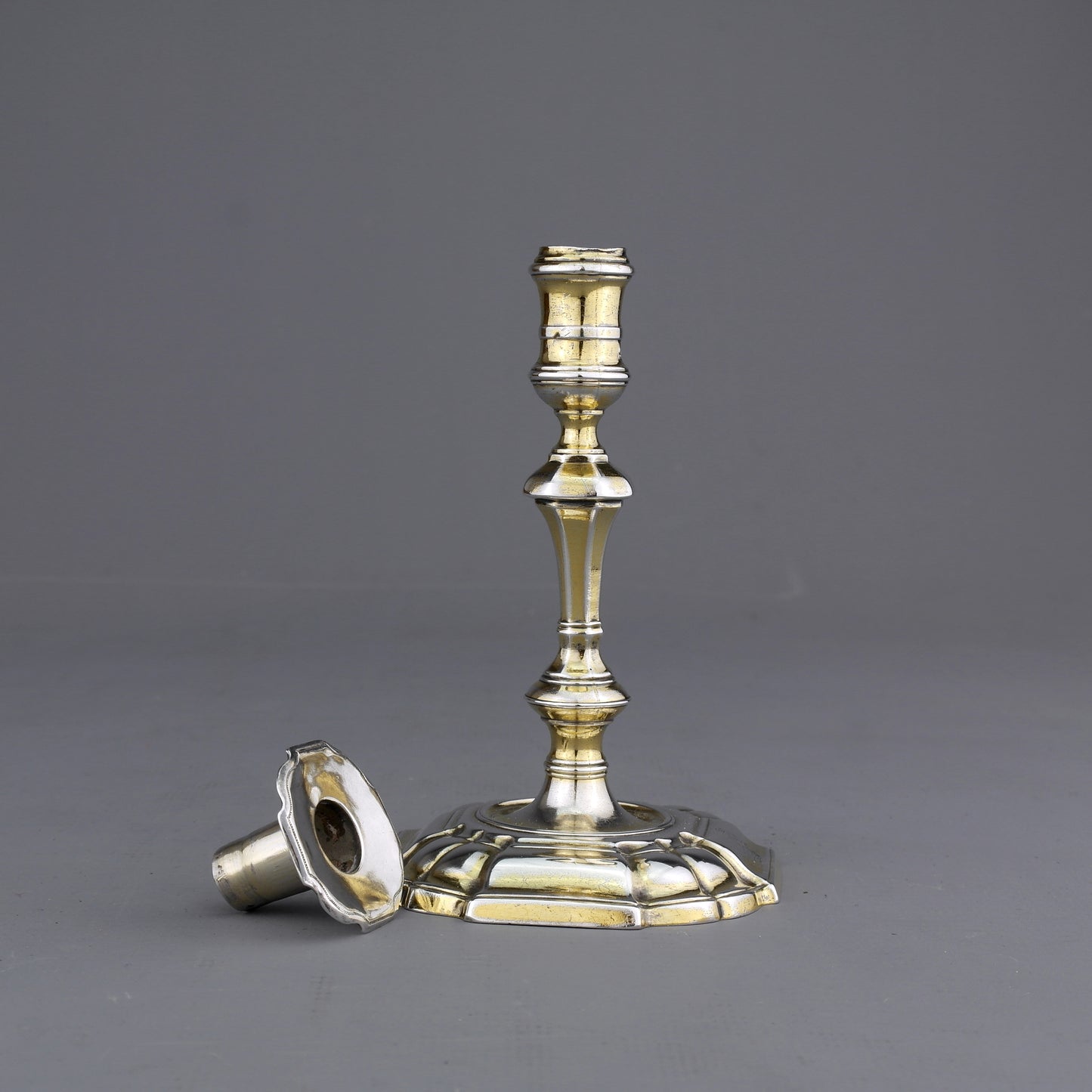 Antique Solid Sterling Silver George II Taperstick / Candlestick. London 1744.
