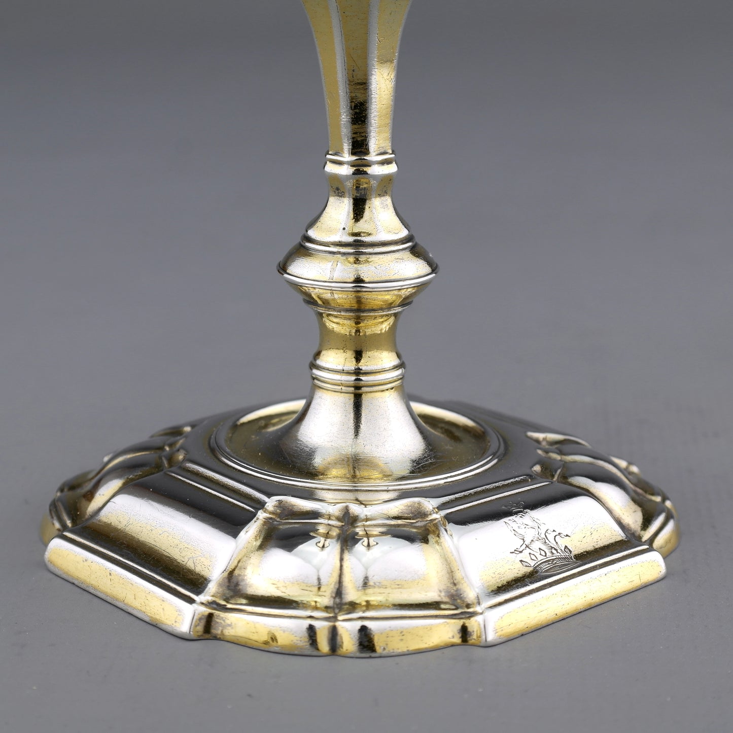 Antique Solid Sterling Silver George II Taperstick / Candlestick. London 1744.
