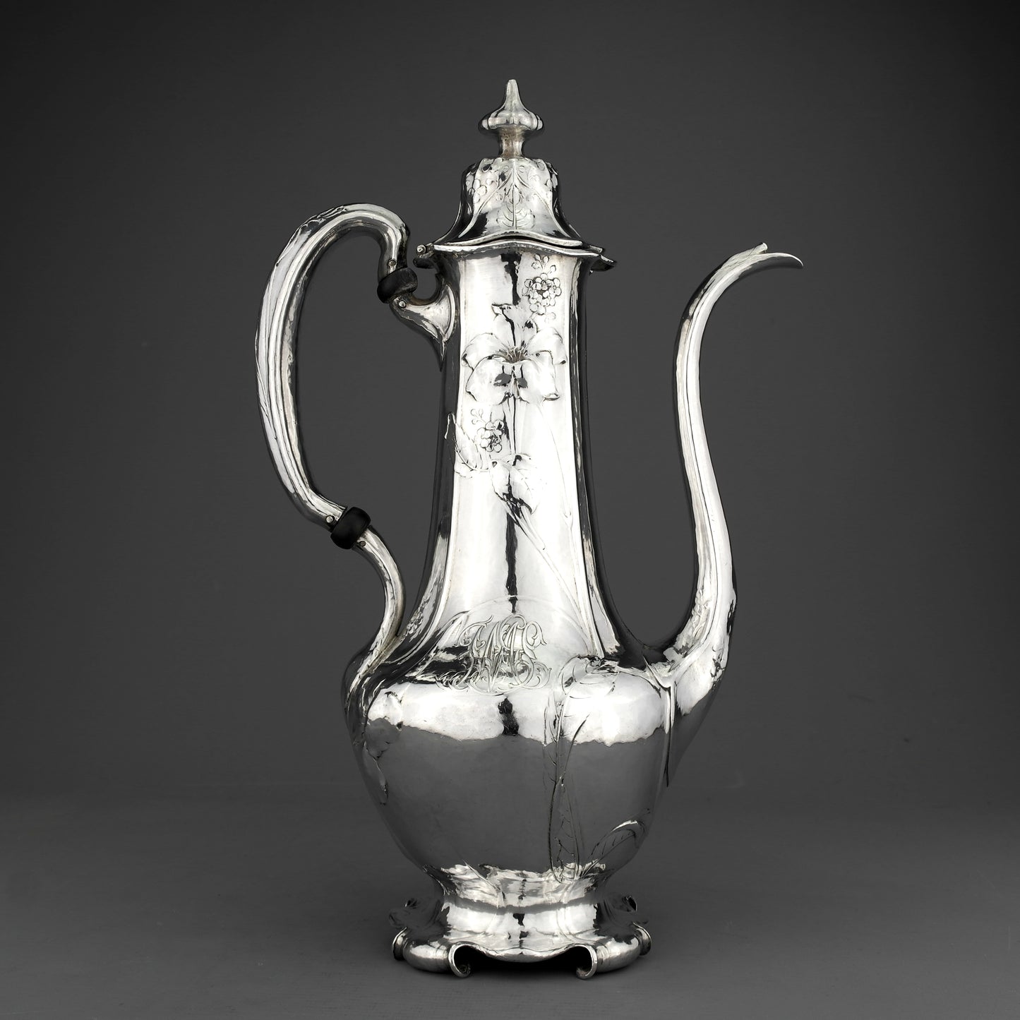 Rare Gorham Martele Antique Solid Sterling Silver Art Nouveau Coffee Pot. M/LX