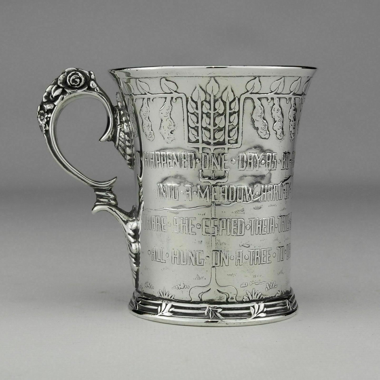 Tiffany Solid Sterling Silver Child's Set 2pc Bowl & Mug, Nursery Rhyme, Bo Peep