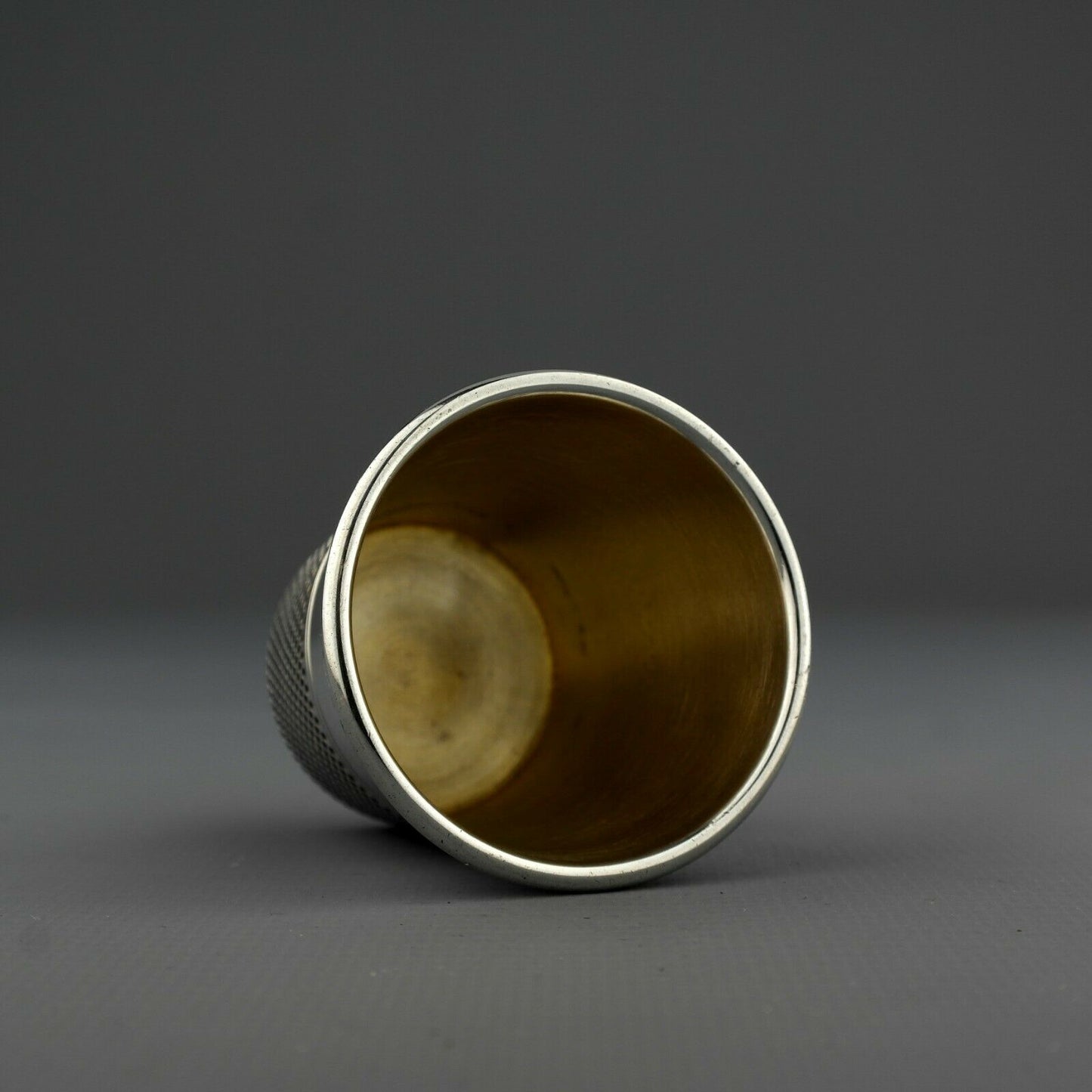 Antique American Solid Sterling Silver Only A Thimble Full Spirit Measure Jigger -Thomae