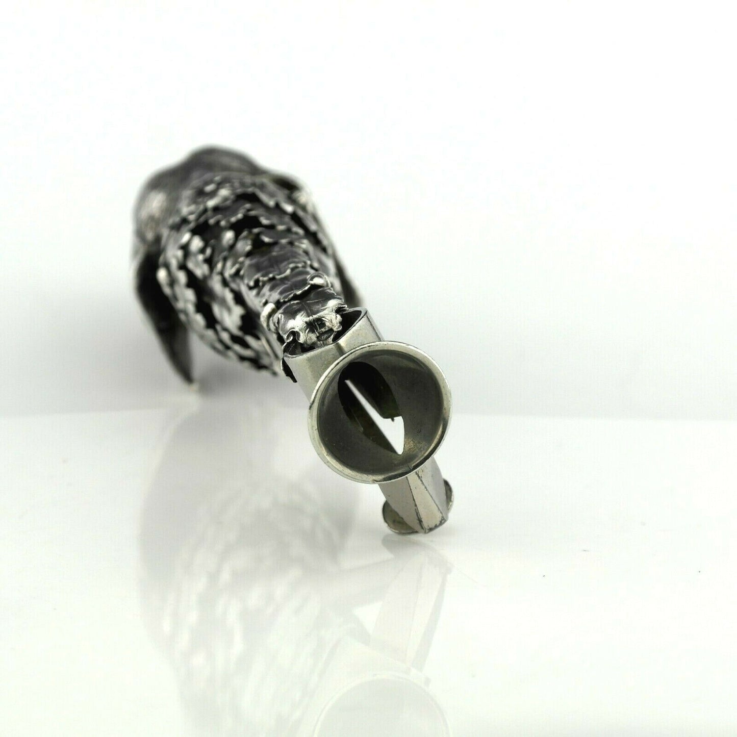 Antique Austrian Solid Sterling Silver Cigar Cutter - Hunting Dog - Circa. 1900