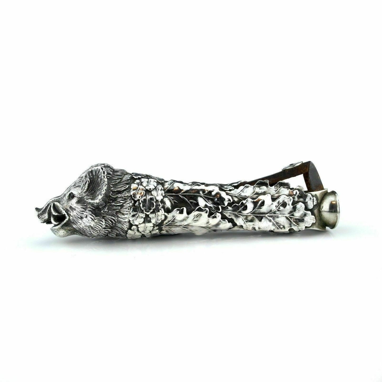 Antique Austrian Solid Silver Cigar Cutter - Boar - Circa. 1900