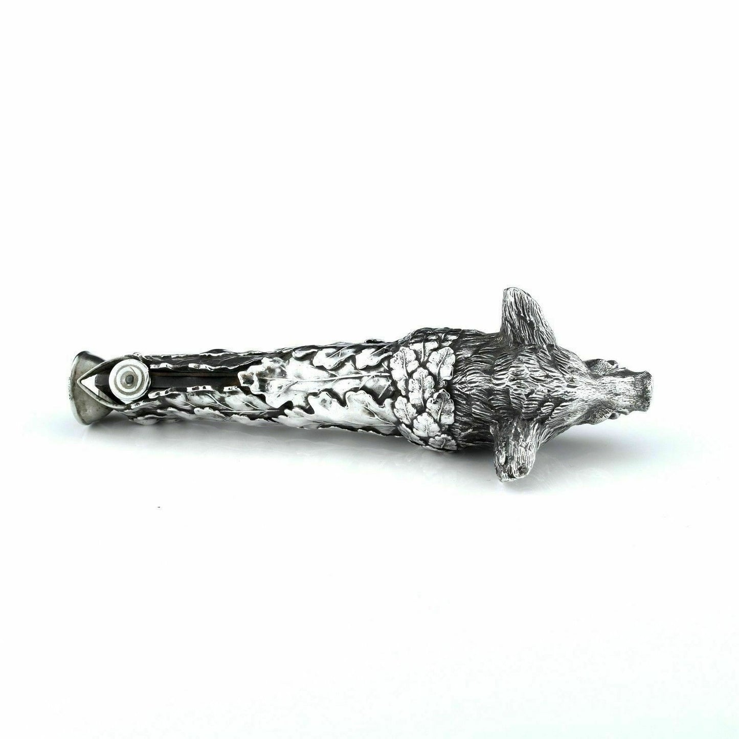 Antique Austrian Solid Silver Cigar Cutter - Boar - Circa. 1900