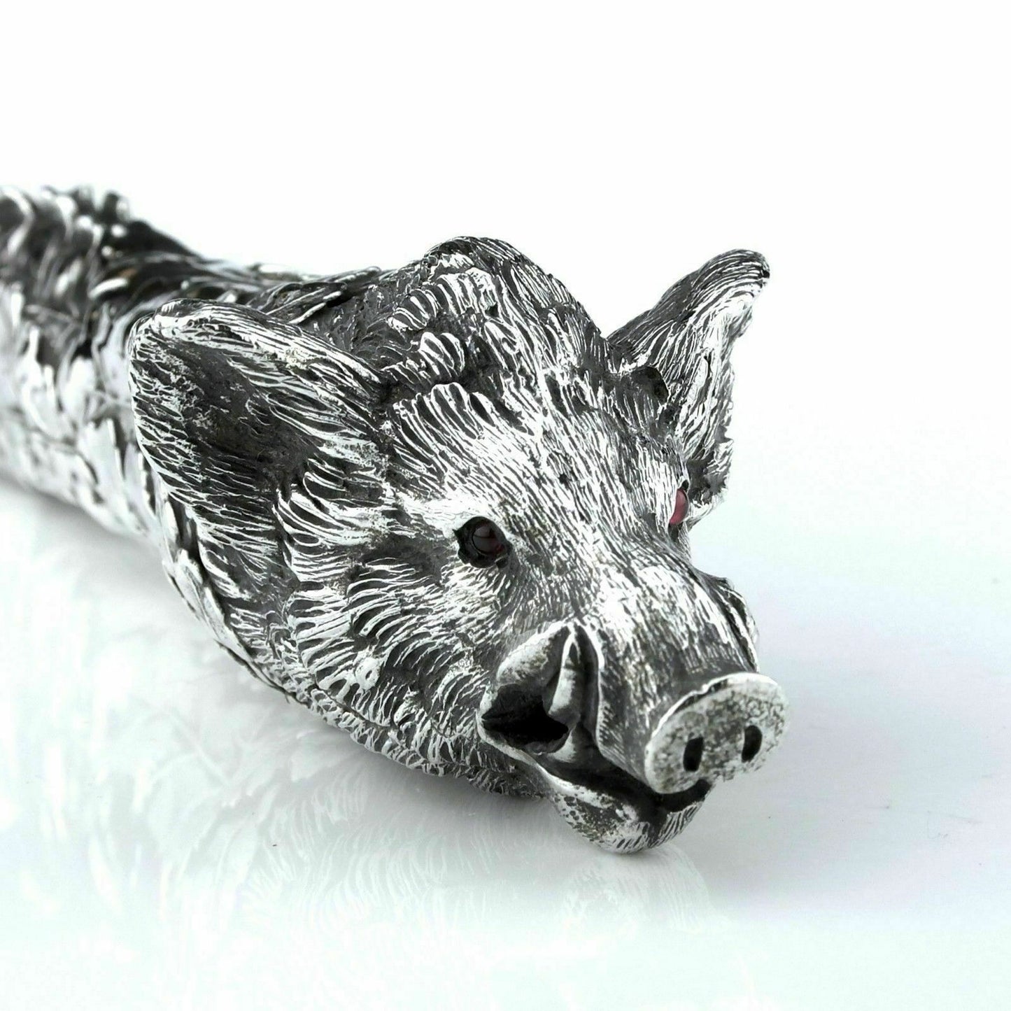 Antique Austrian Solid Silver Cigar Cutter - Boar - Circa. 1900