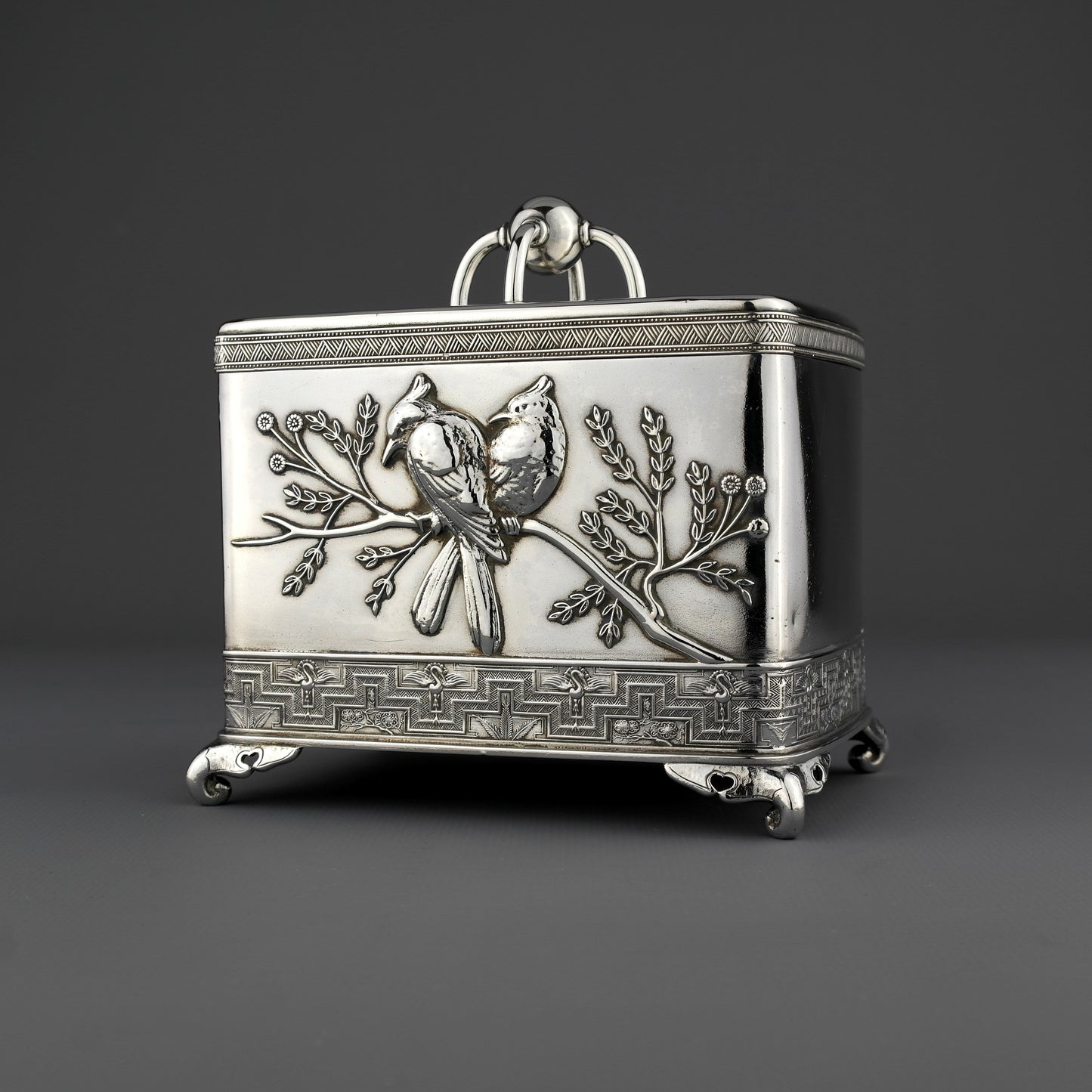 Tiffany & Co. Japanese Solid Sterling Silver Tea Caddy.