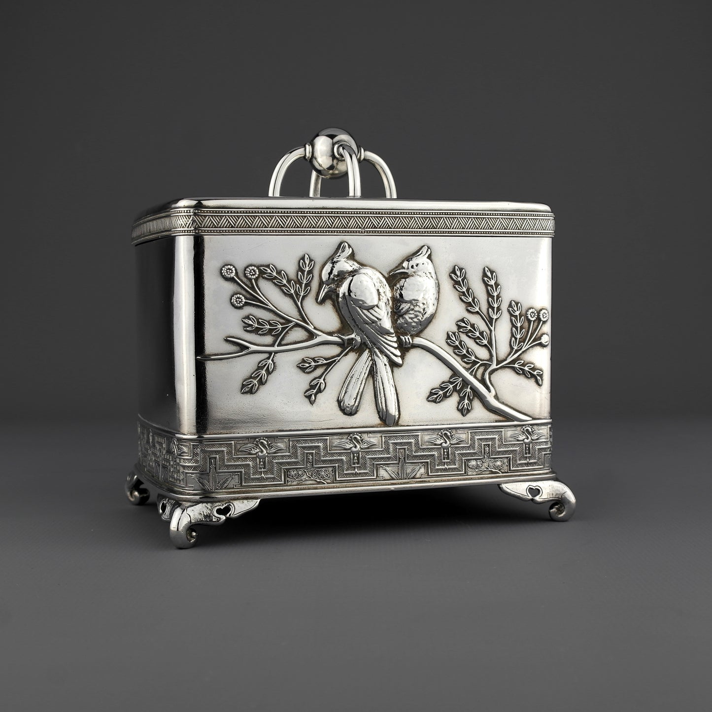 Tiffany & Co. Japanese Solid Sterling Silver Tea Caddy.