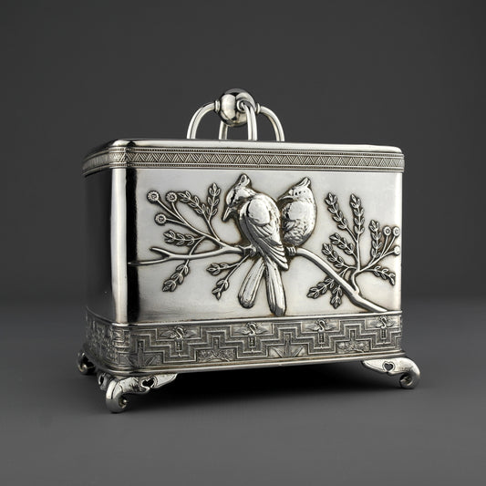 Tiffany & Co. Japanese Solid Sterling Silver Tea Caddy.