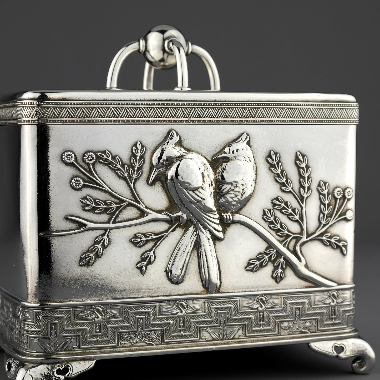 Tiffany & Co. Japanese Solid Sterling Silver Tea Caddy.