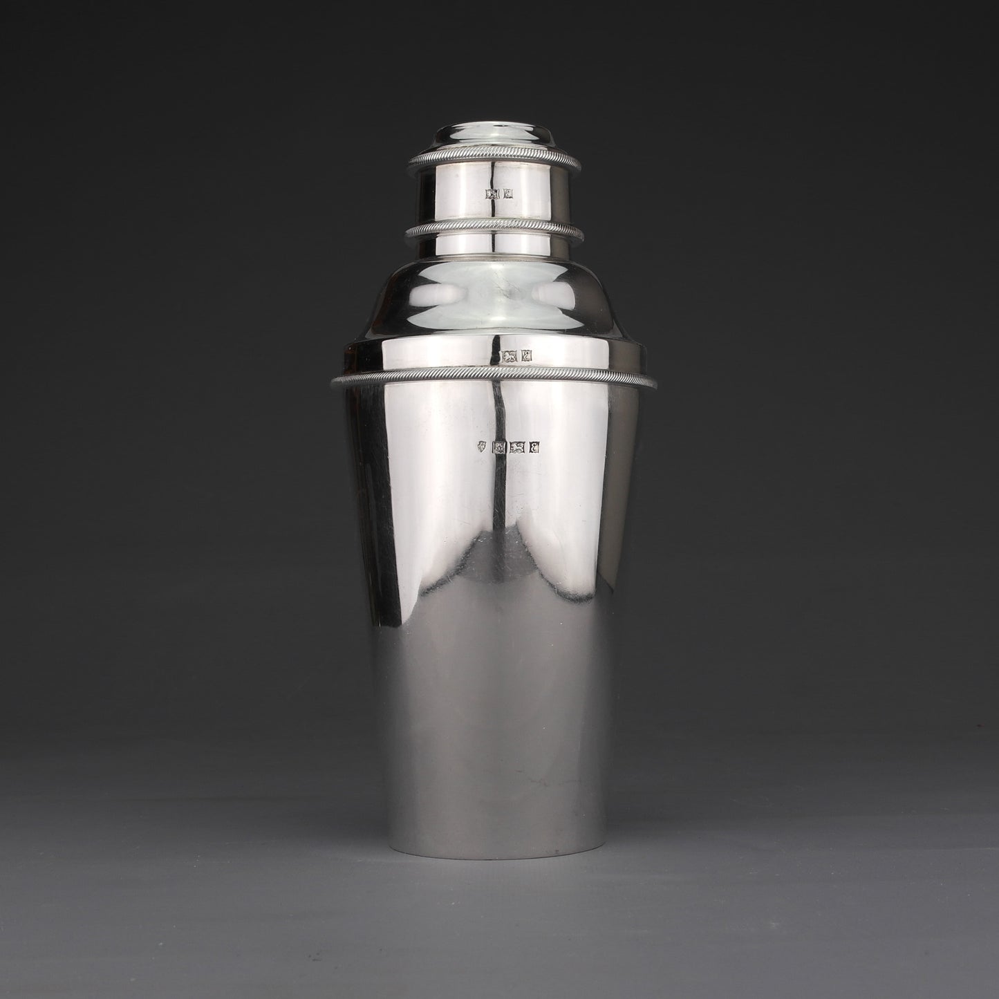 Art Deco Style Solid Sterling Silver Cocktail Shaker, Birmingham 1954, 435g