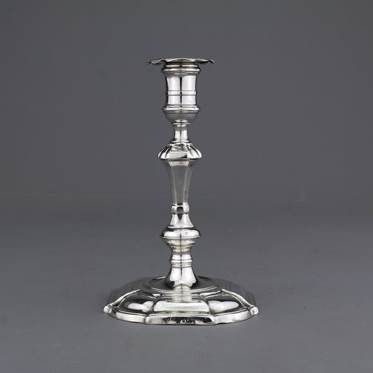 Antique Solid Sterling Silver George II Taperstick. John Bird, London 1728.