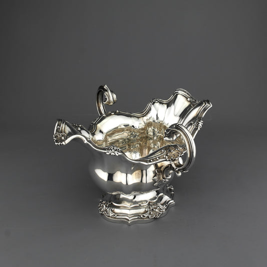 Antique Solid Sterling Silver Double Sauce Boat. Robert Garrard, 1842. 800 g.