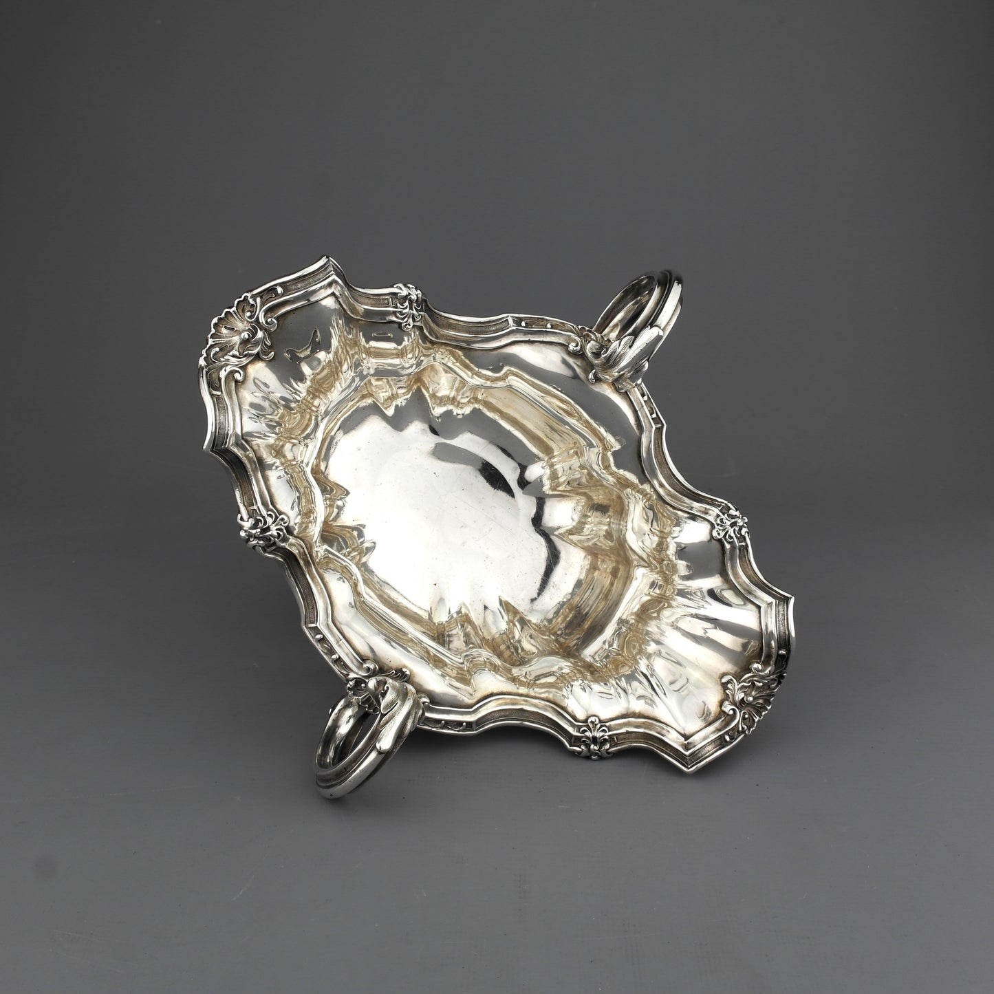 Antique Solid Sterling Silver Double Sauce Boat. Robert Garrard, 1842. 800 g.