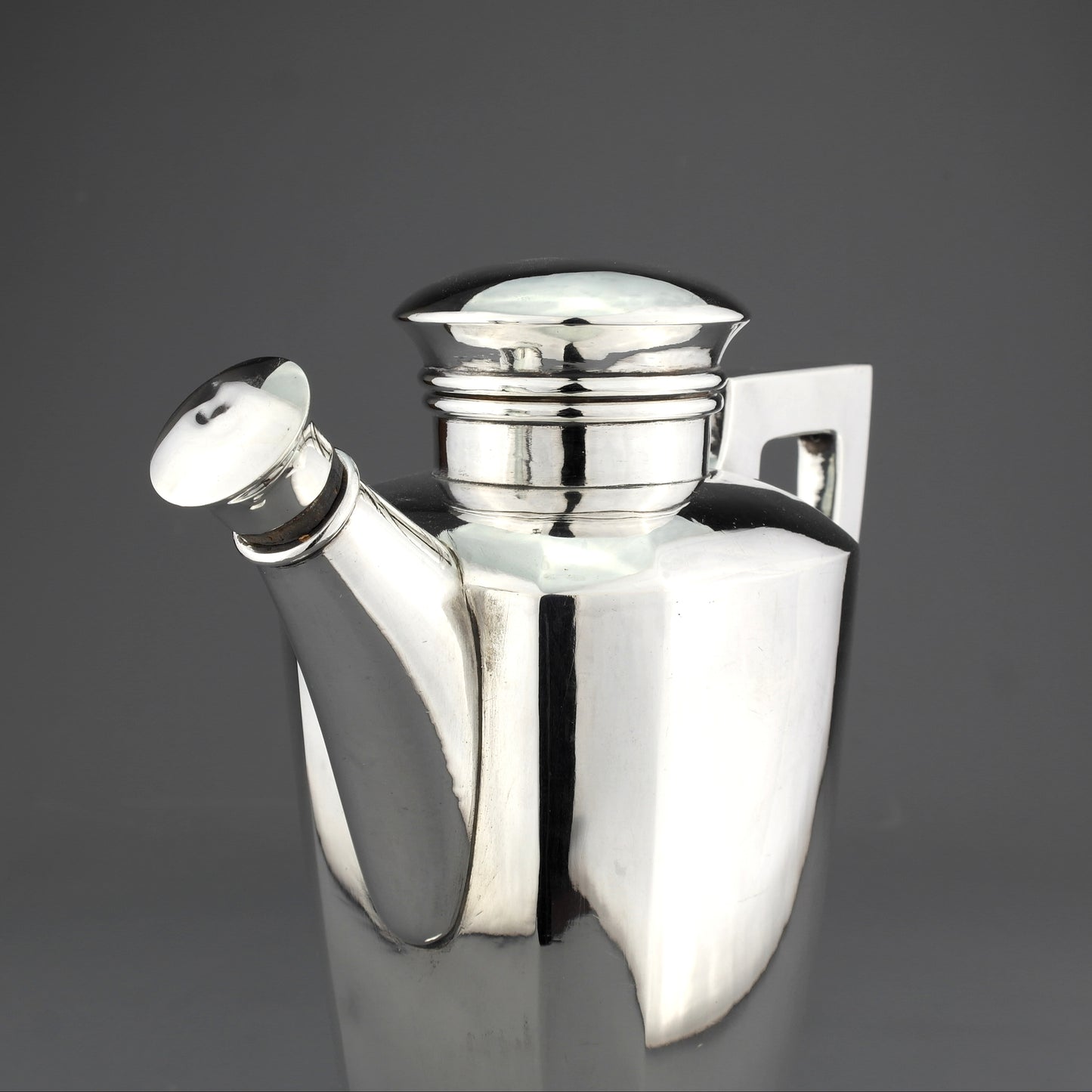 Antique Art Deco German Solid Sterling Silver Cocktail Shaker.