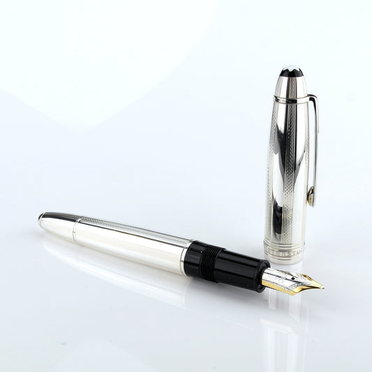 Montblanc Meisterstuck 146 Solitaire 925 Pure Silver, Barley, Fountain Pen - OBB Nib