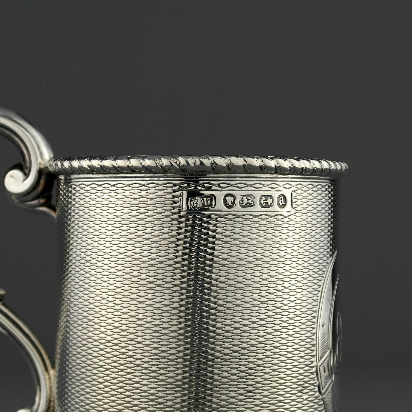 Antique Solid Sterling Silver Mug / Beaker / Cup. George Unite. Birmingham 1875.