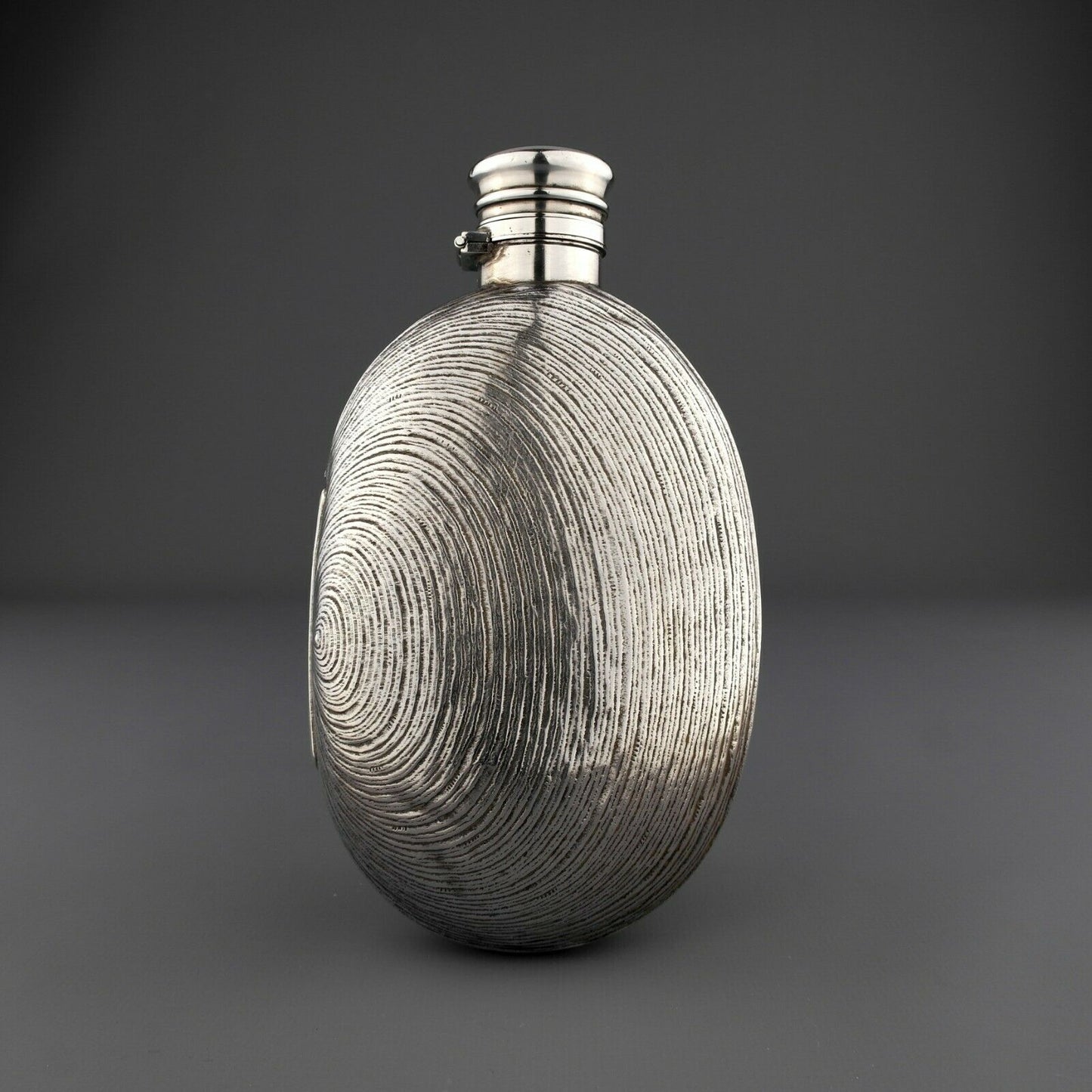 Gorham Novelty Solid Sterling Silver Hip /Liquor Flask, Japanese Aesthetic Style.