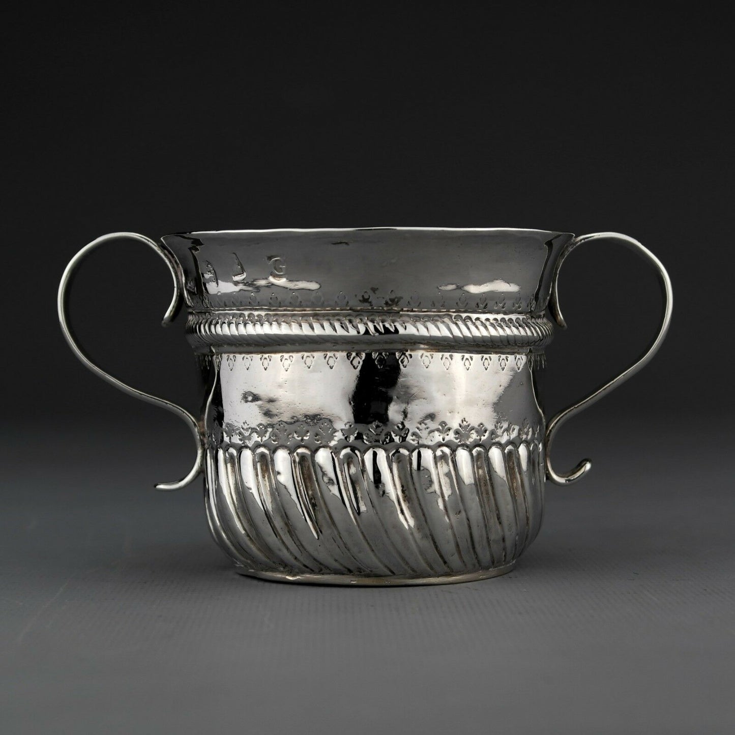 Antique George I Solid Sterling Silver Porringer, Humphrey Payne, London 1722