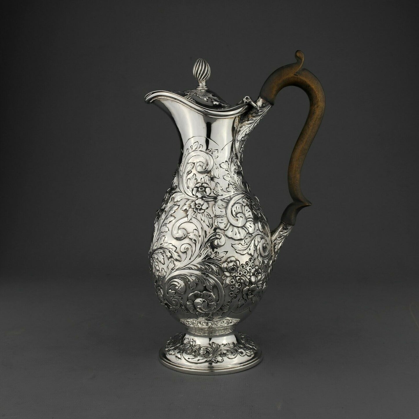 Antique George III Solid Sterling Silver Claret Jug / Decanter. London 1766.