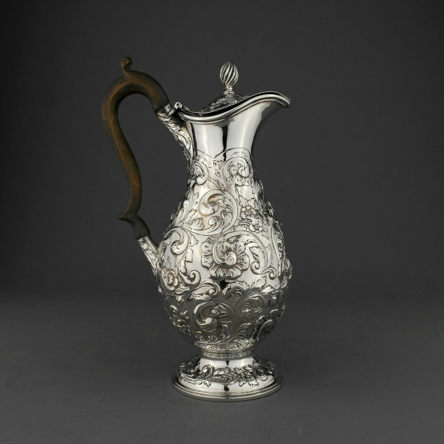 Antique George III Solid Sterling Silver Claret Jug / Decanter. London 1766.