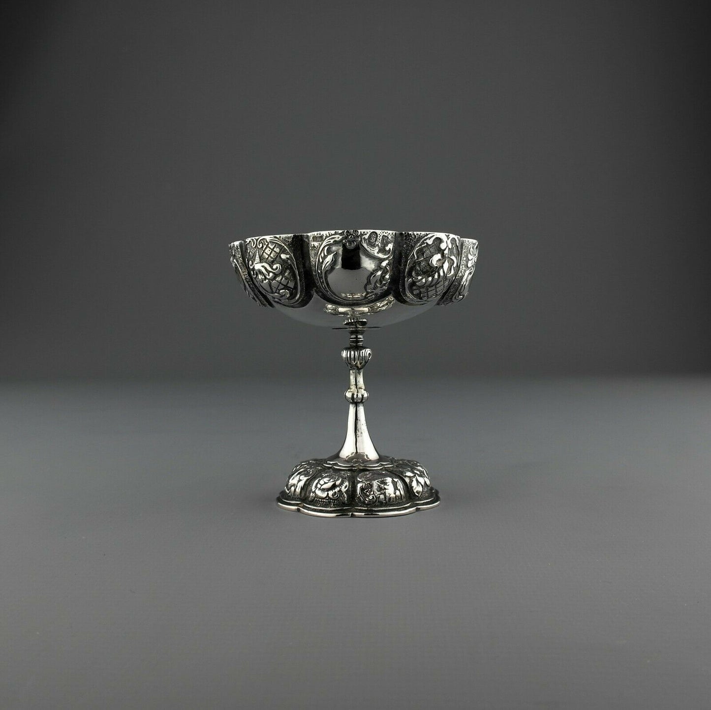 Antique Ornate Solid Sterling Silver Goblet. Hanau, Ludwig Neresheimer. London.