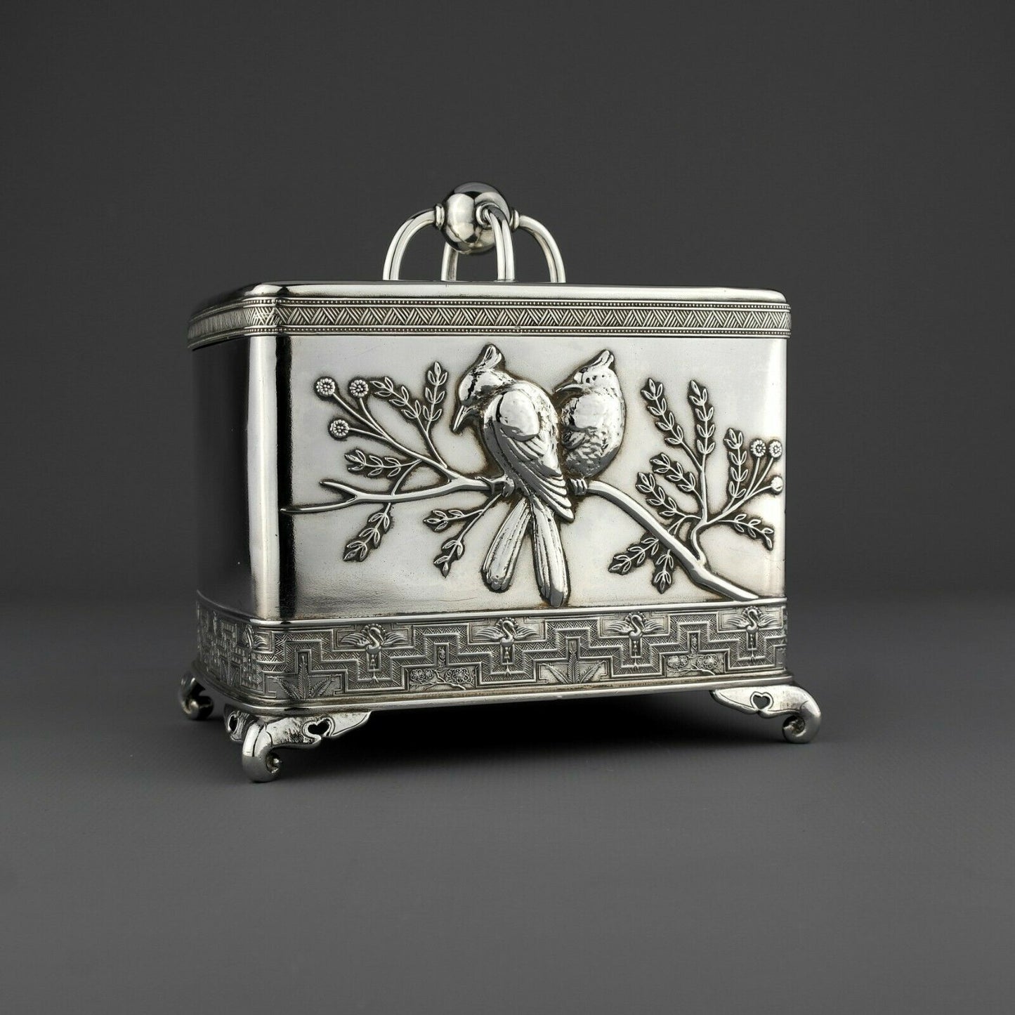 Gorham Novelty Solid Sterling Silver Hip /Liquor Flask, Japanese Aesthetic Style.